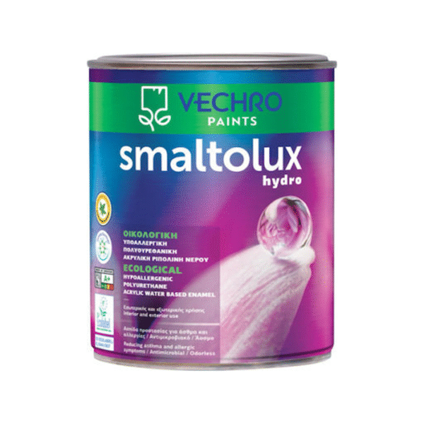 VECHRO AKRYLIKI OIKOLOGIKI RIPOLINI NEROU Smaltolux Hydro Eco 075Lt LEFKO SATINE